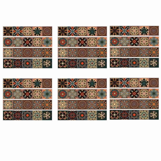 120 Piezas 3D Multi Marroquí Autoadhesivo Baño Cocina Pared Etiqueta Engomada de Azulejo de Escalera