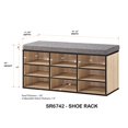 thumbnail image 5 of Kings Brand Furniture Apollo 9-Cube Shoe Organizer – Adjustable Shelves for Entryway & Closet Storage, Oak Finish with Black Edge, 5 of 5