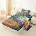 thumbnail image 2 of Catabedysis Rustic Cabin Camper Twin Sheets For Girls,3D Cartoon Camping Pattern Bedding,Multicolor,3-Piece,1 Fitted Sheet and 1 Pillowcase, 2 of 6