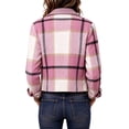 thumbnail image 6 of Hearthz Plaid Shacket Jacket Women Button Down Cropped Women Lightweight Jacket Long Sleeve Collared Soft Warm Outerwear Fall Winter Fleece Winter Coats for Women, 6 of 6