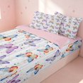 thumbnail image 2 of Erosebridal Princess Butterfly Zipper Queen Comforter Set with Fitted Sheet and 2 Pillowcases, Chic Animal Zipper Bedding Set, Pink Reversible, Purple Red Blue, Pink Reversible, 2 of 7