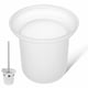 thumbnail image 1 of Soporte de vidrio para escobilla de inodoro: Vaso de vidrio esmerilado para escobilla de inodoro que ahorra espacio en baños domésticos., 1 of 8
