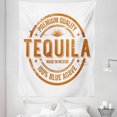 thumbnail image 1 of Tequila Tapestry, Retro Grunge Rubber Stamp Like Monochromatic Design Mexican Traditional Drink, Fabric Wall Hanging Decor for Bedroom Living Room Dorm, 5 Sizes, Ginger and White, by Ambesonne, 1 of 1