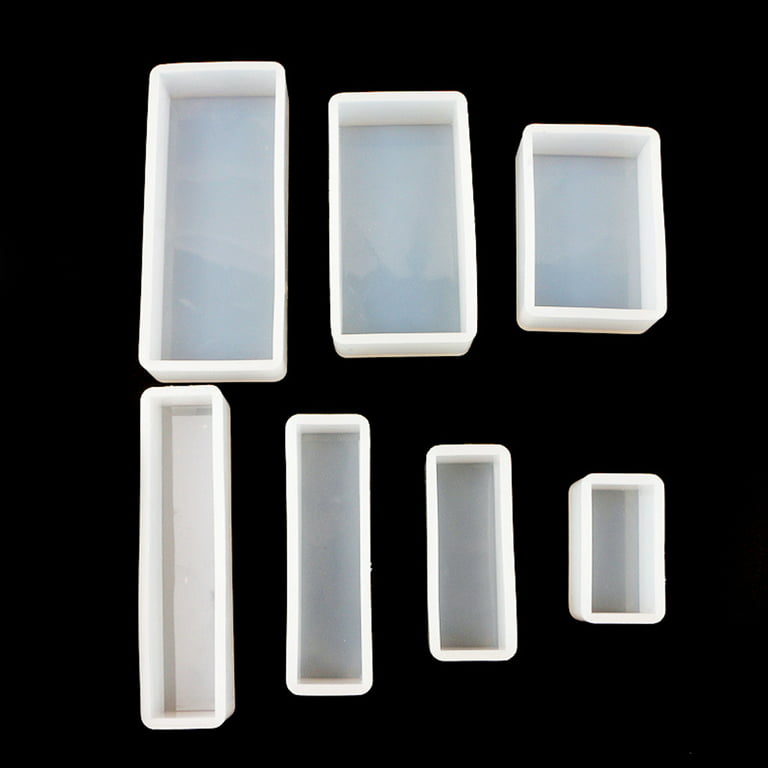 Resin Tray Molds 2pcs Flat Rectangle Silicone Molds for Resin Concrete Slab  DIY Crafts, 6.9x5x0.3 Inch