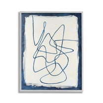 Stupell Industries Continuous Line Doodle Abstract Painting Gray Framed Art Print Wall Art, 16 x 20