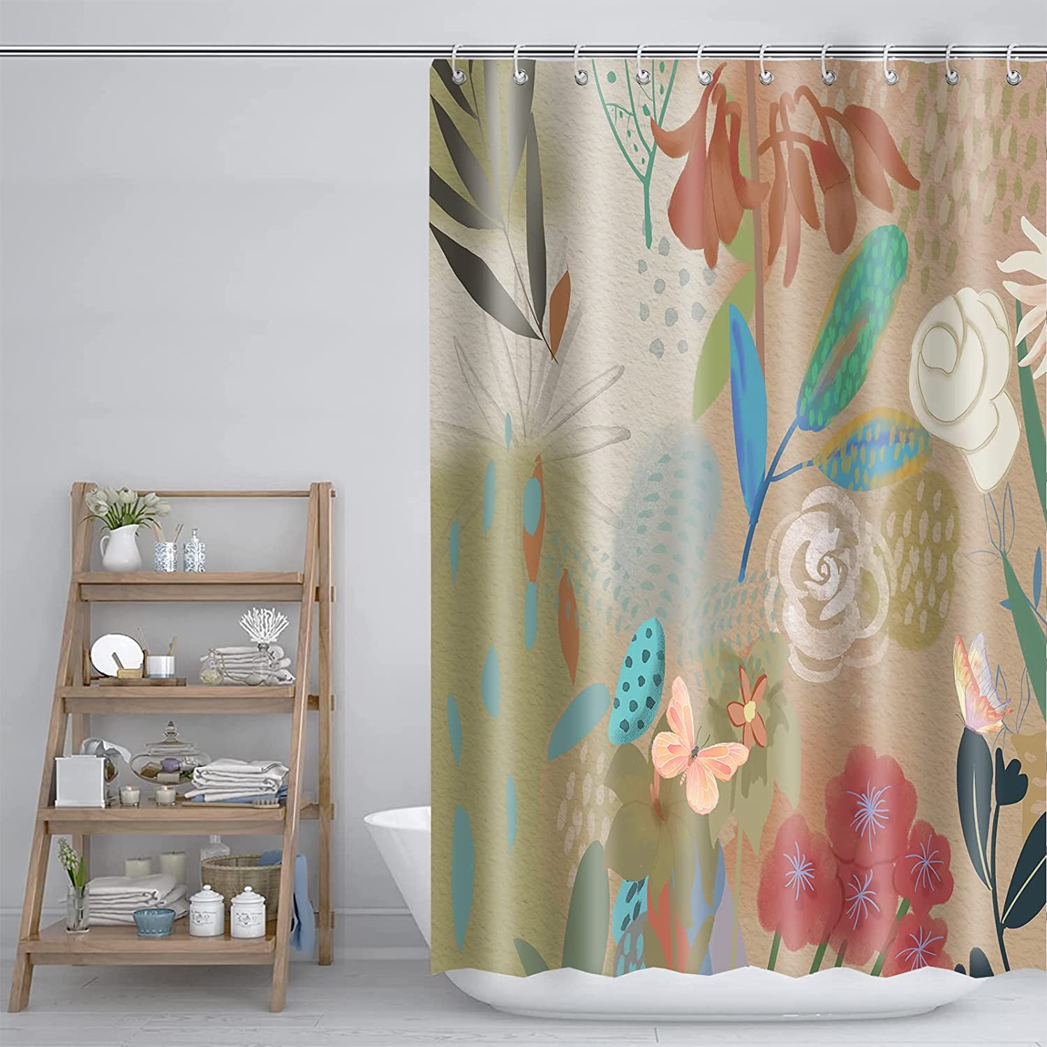 aoselan Extra Long Shower Curtain 72x84 inch Length, Oil Painting