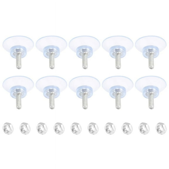 10 Pcs Rubber Strong Suction Cup Replacements for Glass Table Tops with M6 Screw
