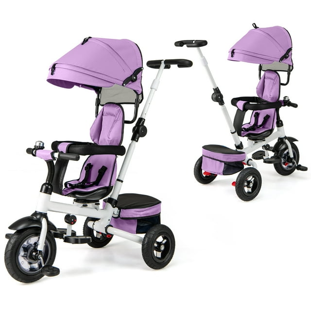 Gymax 5-in-1 Folding Trike for Toddlers 1-5 Years Old w/ Safety Harness Storage Pink