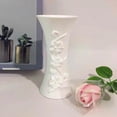 thumbnail image 5 of opvise Plastic Embossment Vase Flower Arrangement Pot Container Home Office Table Decor, 5 of 8