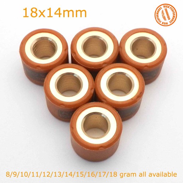 Suitable for Pesos de rodillos deslizantes del variador de rendimiento de 18 x 14 mm (8-18 g) for scooters GY6 de 150 y 125 cc, KOSO 157QMJ, karts de 4 tiempos.
