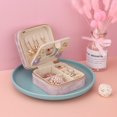 thumbnail image 6 of MINKUROW Travel Jewelry Box - Velvet Mini Jewelry Organizer,Small Jewelry Case for Girls Women,Jewelry Storage Box for Rings Earrings Necklace (Square,Lotus Pink), 6 of 8