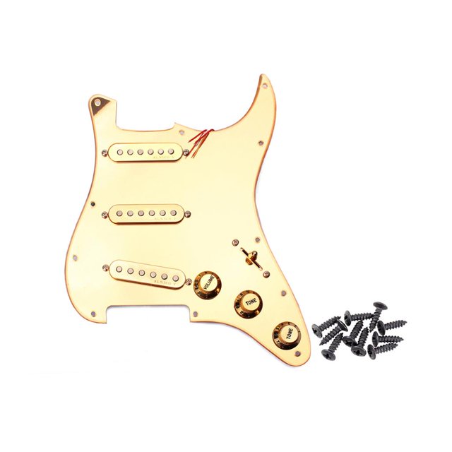 Tachiuwa Loaded Prewired Pickguard SSS Pickup Set with Pickguard Mounting Screws for