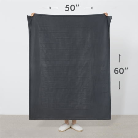 SUNBEAM ELECTRIC HEATED THROW BLANKET GRAY FLEECE 4 HEAT SETTINGS, 50X60