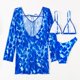 thumbnail image 4 of Gibobby Trajes de Natación para Mujer Bikinis de cintura alta para mujer, conjunto de Bikini Sexy de 3 piezas, traje de baño para cubrir, traje de baño d(Azul,CH), 4 of 5