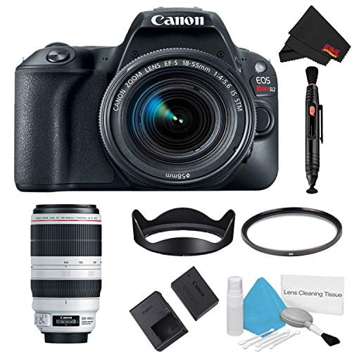 Canon EOS Rebel SL2 DSLR Camera with 18-55mm Lens (Black) Basic Kit + 100-400mm Lens (Intl Model) Canon 2249C002