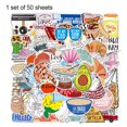 thumbnail image 4 of 50pcs Suitcase Sticker PVC Waterproof Laptop Decal English Phrase Refrigerator Decoration Paster, Type 7, 4 of 9