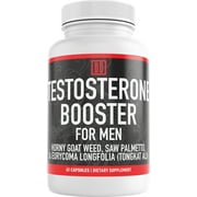 Testosterone Booster Supplement for Men Extra Strength Horny Goat Weed, Saw Palmetto, & Tongkat Ali for Muscle Growth, Vascularity & Energy - Double Dragon Organics (60 Caps)
