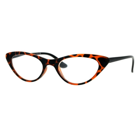 Womens Retro Design Narrow Cat Eye Plastic Reading Glasses Tortoise +1.0