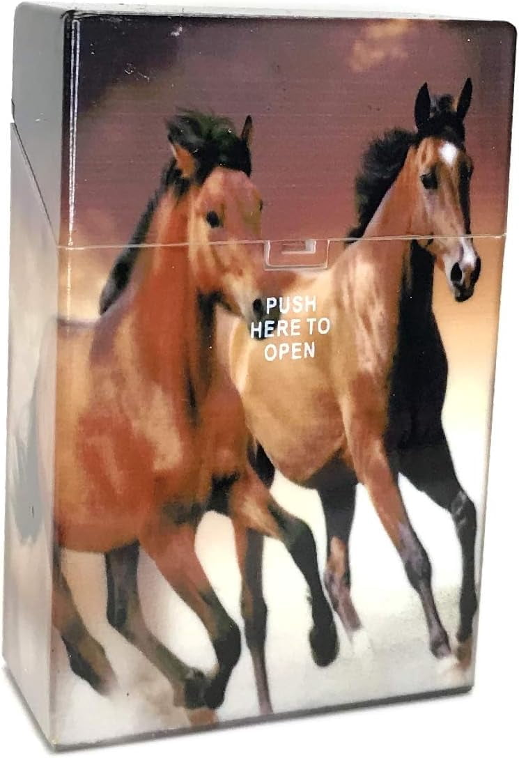 Assorted Horse Stallion Designs Crushprrof Plastic Cigarette Case, , 3116D14 (4)