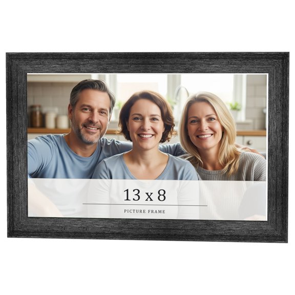 13x8 Frame Black Real Wood Picture Frame Width 1.5 inches | Interior Frame Depth 0.5 inches | Barn