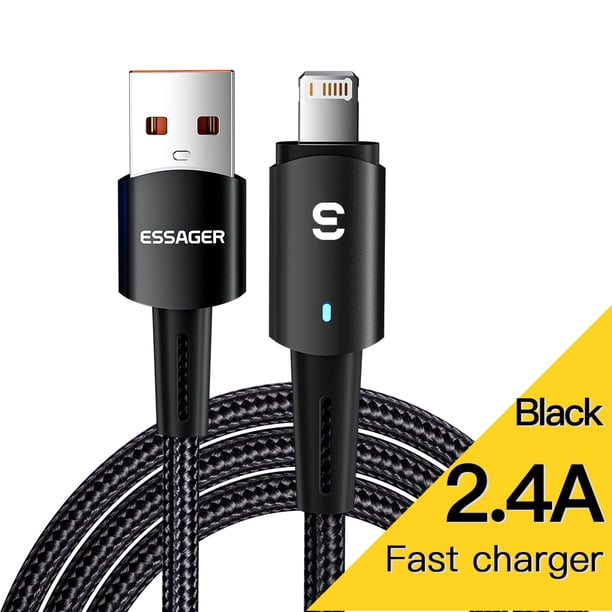 Cable USB C Essager para IPhone 14 13 12 11 pro Max XS 20W Cable de carga rápida tipo C a Cable de fecha de iluminación para iPad Macbook Tan Jianjun unisex
