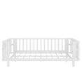 thumbnail image 2 of PORKISS Twin Size Platform Bed, Solid Wood Toddler Bed with Fence Guardrail, Twin Size Bed Frame for Kids Boys Girls, Montessori Bed, No Box Spring Needed, White, 2 of 8