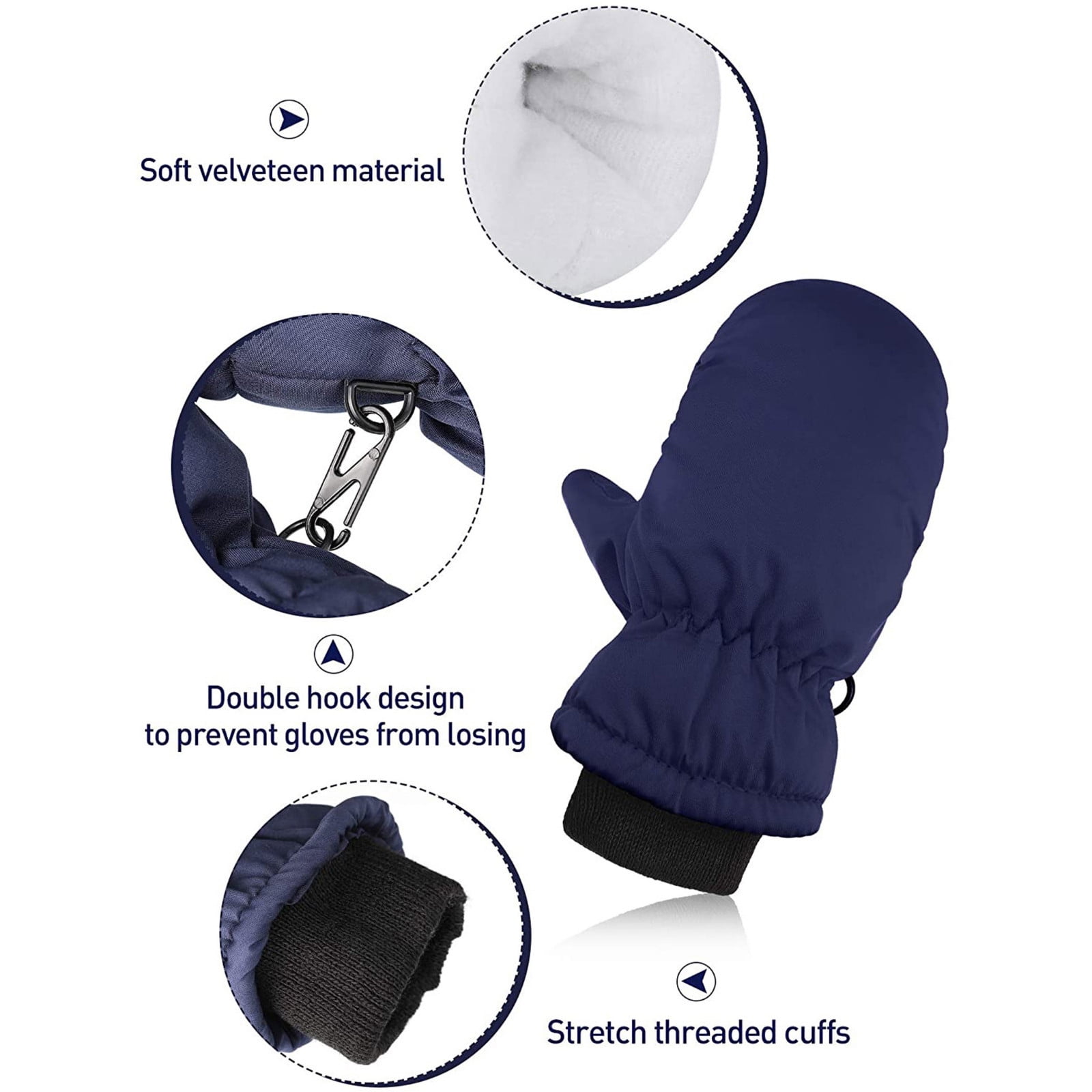 (2-Pack) 2025 Toddler Skiing Glove Liners for Winter Mittens Toddler Mittens Snow Stoppers Mittens Snow Glove Boys for Ski Gloves for S s