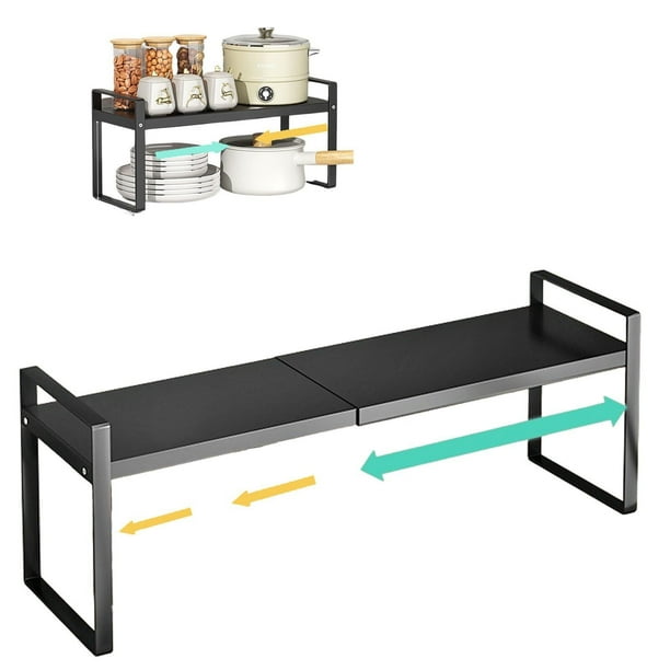 Organizador de Encimera Cocina,Estante de Gabinete Extensible 14.17"~25.19",Estante de Almacenamiento de Especias de Cocina,Estante de Despensa de Gabinete,para Cocina,Baño,Sala,Armario y Despensa