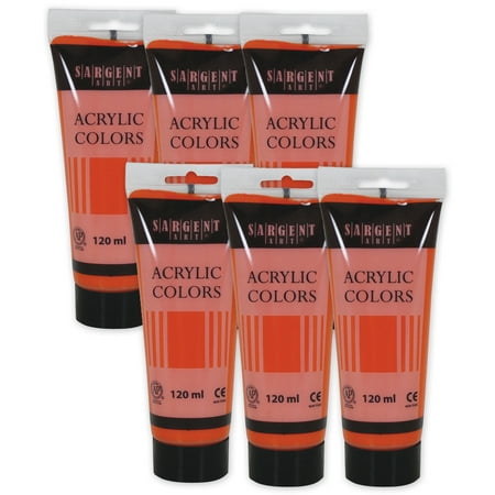 UPC: 0194629120789 | Sargent Art Acrylic Paint Tube 120 ml Cadmium Orange Hue Pack of 6