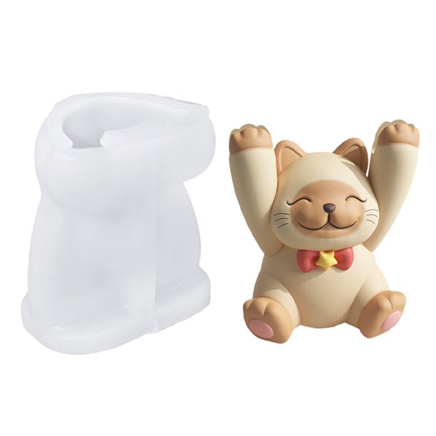 Moldes de animales de motivación, moldes con forma de panda, rana y gato, kit de manualidades de silicona para resina, yeso, letreros motivacionales, molde con clip para mensajes.