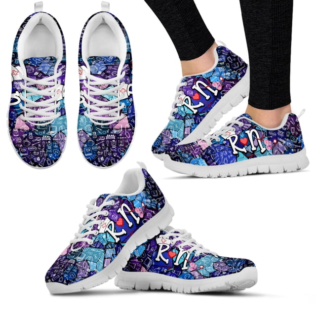 Zapatillas deportivas informales para mujer de la marca RN Design, con bonitos estampados médicos, zapatos planos de enfermera, mocasines de primavera para mujer