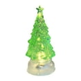 thumbnail image 7 of DAMAI Small Christmas Tree White Plastic Tree with LED Lights Small Bell 5 Inch Tabletop Christmas Tree Vintage Christmas Decoration Battery Operated, 7 of 7