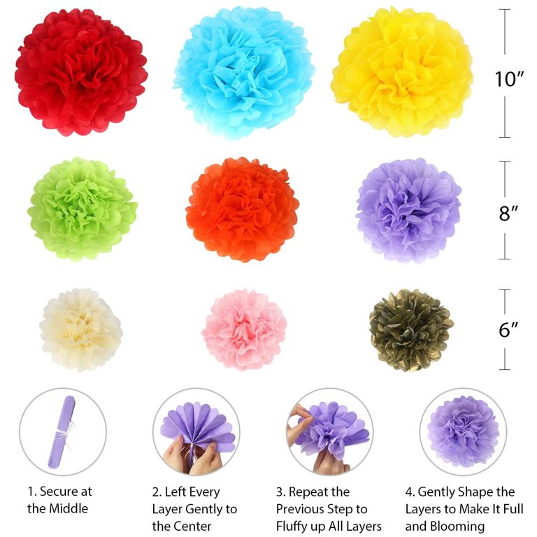43PCS Fiesta Party Cinco de Mayo Party Decorations Set Mexican Party  Birthday Party Supply Colorful Tissue Pom Poms Hanging Paper Fans Banner