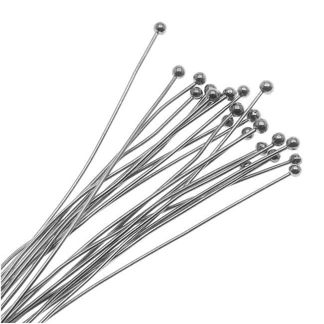 Head Pins, with Ball Head 1.5 Inches Long and 22 Gauge Thick, 20 Pieces ...