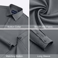thumbnail image 3 of sogami Men's Stain-Resistant Slim Fit Dress Shirts Long Sleeve Stretch Button Down Shirt, 3 of 7