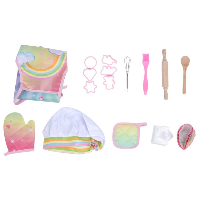 Juego de Chef Para Hornear Para Niños ANGGREK Delantal 51,5 x 41,5 cm