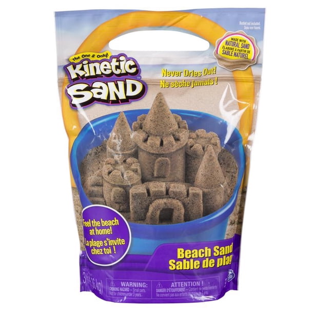 Arena de playa natural Kinetic Sand Spin Master, 1 paquete de 1,42 kg