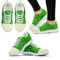 thumbnail image 1 of Nuevas zapatillas de deporte de moda con estampado de tréboles del Día de San Patricio, zapatos con cordones con estampado de vegetación verde, zapatos casuales planos, 1 of 6
