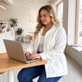 thumbnail image 3 of Agnes Orinda Women's Plus Size Jackets Long Sleeve Drawstring Waist Anorak Coats with Pockets 5X White, 3 of 9