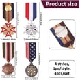 thumbnail image 2 of 4 Pcs 4 Styles Military Medal Brooch Pins Retro British Preppy Style Alloy with Iron Pendant Lapel Pins Retro Vintage Military Medals For Uni, 2 of 6