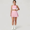 thumbnail image 2 of Women's Pleated Tennis Skirt with Built-In Shorts and Side Pocket for Sporty Style and Functional Movement - Small, Pink, 2 of 7