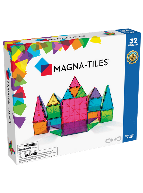 Magna-Tiles 32-Piece Clear Colors Set ? The Original, Award-Winning Magnetic Building Tiles ? Creativity and Educational ? STEM Approved