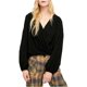 thumbnail image 1 of Blusa Envolver Check On It Free People Negro Pequeño, 1 of 2