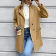 thumbnail image 4 of Vedolay Womens Jackets Womens Lapel Collar Single Long Sleeve Crop Top Blazer Jacket,Khaki S, 4 of 5