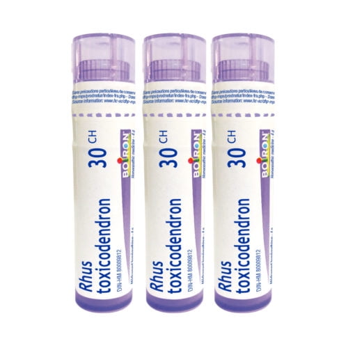 Boiron Rhus Toxicodendron 30CH – Homeopathic Medicine, Box of 3 Tubes (4g Each, Approx. 80 Pellets per Tube)