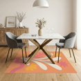 thumbnail image 2 of ODIKA 5'x7' Orange Pink Vibrant Abstract Design Washable Area Rug Playful Mid-Century Modern Floral Pattern for Guest Room, Lounge, Apartment, Non-Slip Low Profile, Stain Resistant, 2 of 6