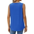 thumbnail image 5 of UVN Summer Tank Tops for Women Square Neck Sleeveless Tops Pleated Curved Hem Flowy Shirts Loose Fit Camis, 5 of 9