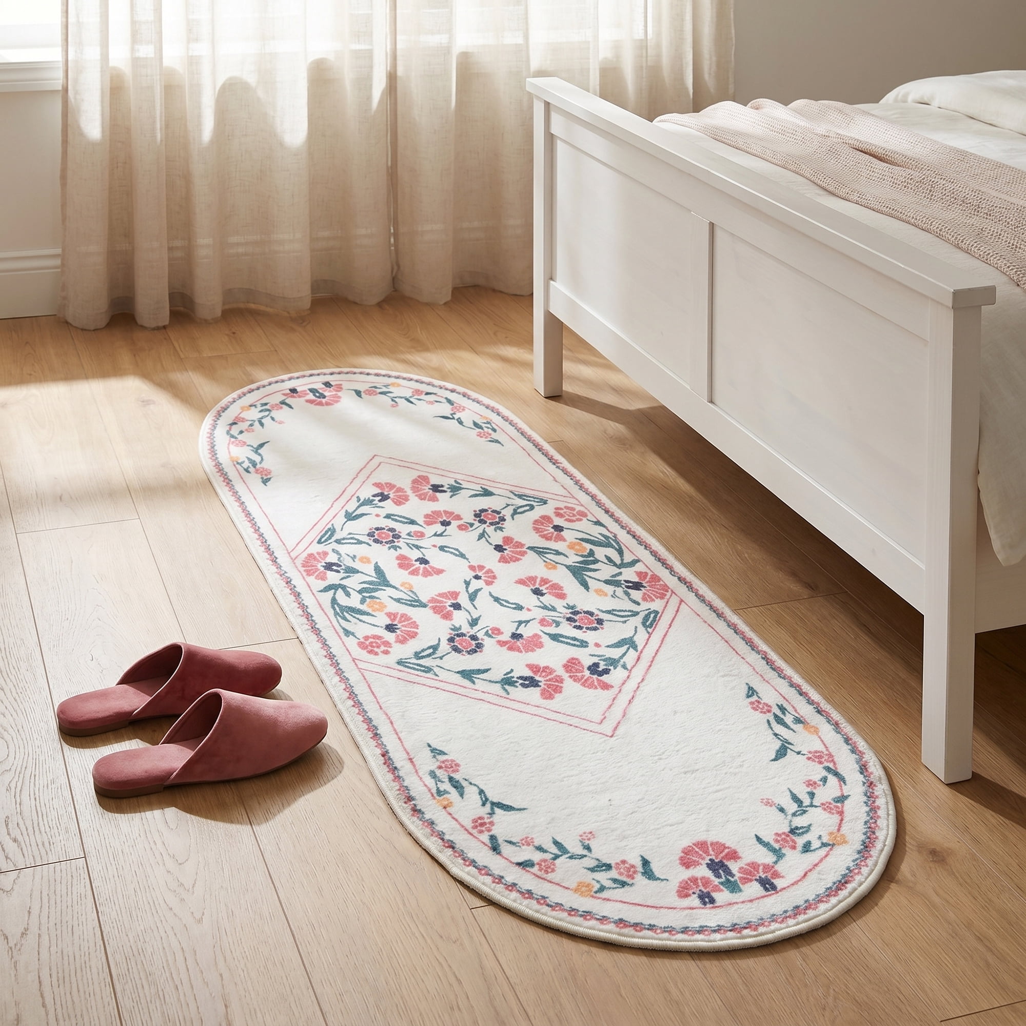 Unique Bargains Shaggy Area Rug Faux Fur Non-Slip Long Area Rug 47" x 16" Beige