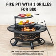 thumbnail image 2 of 36 Inch Fire Pit with 2 Cooking Grates, Outdoor Wood Burning BBQ Grill Firepit Bowl with Cover Lid, Steel Round Table for Backyard Bonfire Patio Picnic (Black, 36IN), 2 of 6