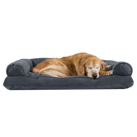 UPC: 0842229125948 | FurHaven Pet Products | Quilted Pillow Sofa Pet Bed for Dogs & Cats – Iron Gray  Jumbo